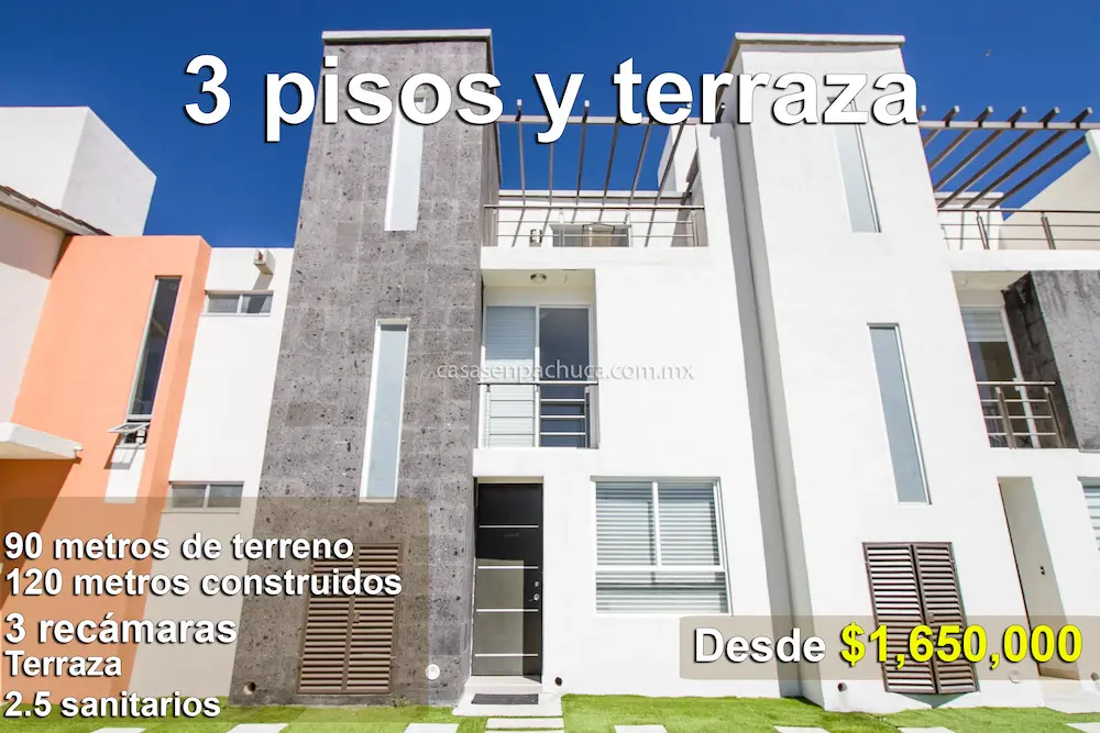Casas residenciales en venta en Pachuca 3 pisos 3 recmaras