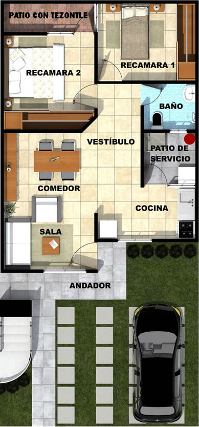 planos de casas infonavit 1 planta